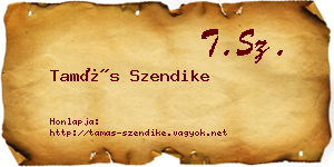 Tamás Szendike névjegykártya