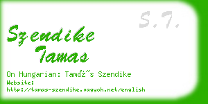 szendike tamas business card